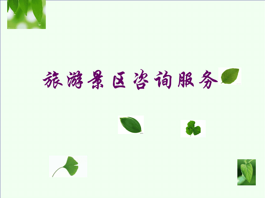 旅游景区咨询管理(专业材料)